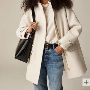 J Crew Toscana coat in Italian stadium cloth wool blend Natural Cream Coat